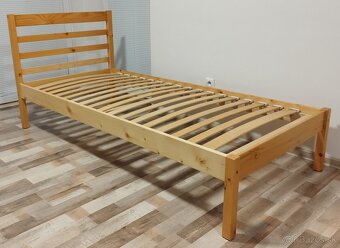 drevena postel s lam. rostom a matracom 90x200x56 cm - 5