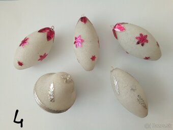 Staré, různé, korálkové, vánoční ozdoby -vianočné ozdoby - 5