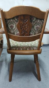 Masivná rustikálna lavica+rozkl.stôl+2×stolička - 5