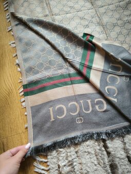 Luxusný dámsky šál Gucci - svetlohnedý - 5