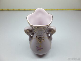 Růžový porcelán, pěkná vázička, značená. - 5
