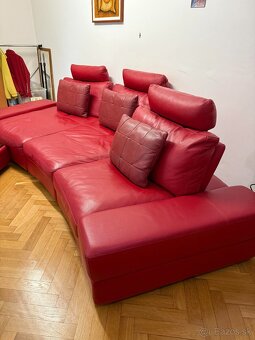 Predám koženú červenú sedačku cca. 320 x 140cm - 5