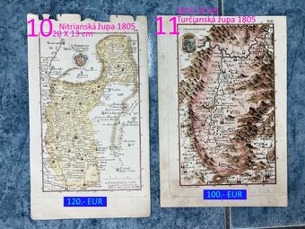 Slovenské župy 200 ročné mapy celá zbierka na predaj - 5