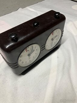 Staré mechanické šachové hodiny – funkčné, ČSSR - 5