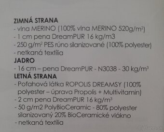 Predám ortopedicky matrac DREAMSY - 5