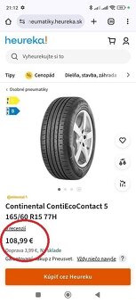 165/60 R15 letné DOT 2019 continental - 5