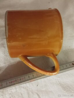 Stará hlinená glazovana nádoba ,  karafa - 5