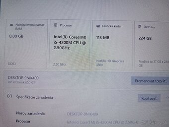 Hp probook 650 g1 + Intel core i5 + 8gb ram + RS232 + Win 10 - 5