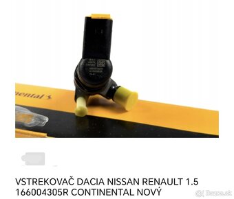 Vstreky, vstrekovacie trysky motor Renault 1.5 dci - 5