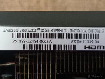 SAPPHIRE Pulse Radeon RX 7600 XT 16GB - 5