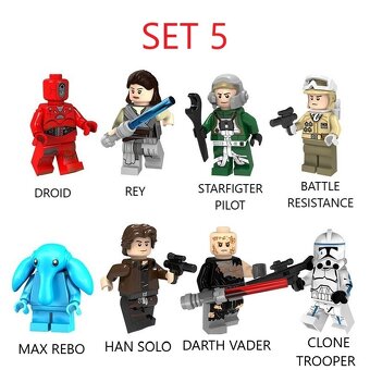 Rôzne figúrky Star Wars 7 (8ks) - typ lego - nové - 5