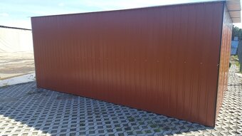 Plechová garáž 3×5 m – RAL 8004 bledá hnedá - 5