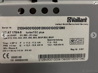 Kondenzačný plynový ktol na stenu Vaillant 18 kW - 5