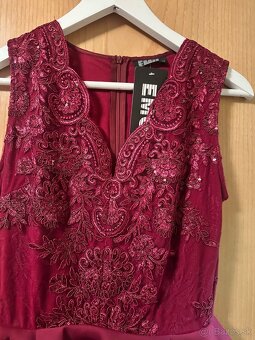 Spoločenské šaty krátke bordové xs - 5