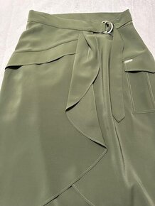 Khaki zavinovacia kapsáčová sukňa zn. LIU JO originál - 5