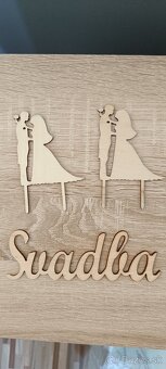 Svadobná výzdoba Drevené zápichy a nápisy - 5