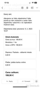 Predám automatické hodinky Orient - 110 € - 5