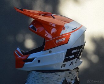 helma prilba okuliare CE06 shot bielo oranžová - 5