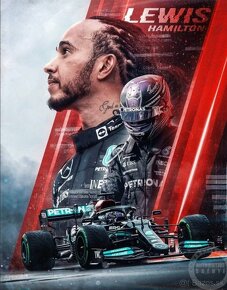 Lewis Hamilton poster, plátno 50x70 - 5
