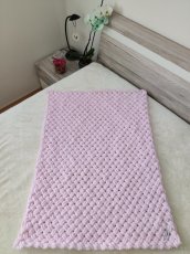 Pletená detská deka svetlo-ružová - 5