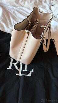 Kožená kabelka Lauren Ralph Lauren Marcy - svetlo bežová - 5