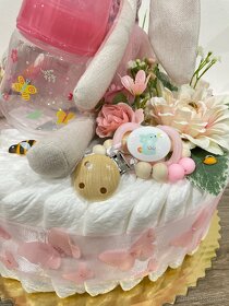 Plienková torta zajačik ružová - 5