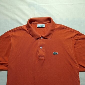 Vintage 80s Lacoste chemise oranžová polokošeľa krátky rukáv - 5