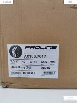 Nové Proline AX100 Škoda alu disky 7X17 ET40 5X112 1212 - 5