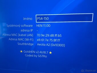 GoldHEN SONY PlayStation 4 fat + 2x ovládač - 5