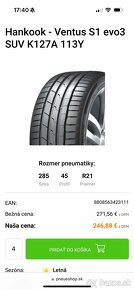 Letné pneu rozmer 285/45 R21 - 5