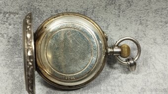 Staré stříbrné kapesní malované hodinky, PACKETOU IHNED - 5