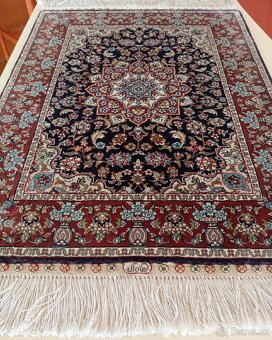 ⭐Perzský hodvábny koberec Isfahan – podpísaný 79x45⭐ - 5