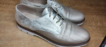 Kožené unisex poltopánky-zlato strieborné - 5