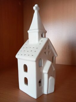 Keramický kostol na čajovú sviečku 22,5x9,5x8 cm - 5