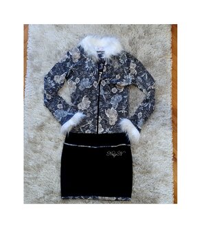 Šaty s bielou kožušinkou v.S/M - s visačkou - 5