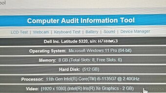 Dell Latitude 5320 TOP STAV i5-11gen/8gb RAM/512SSD top batt - 5