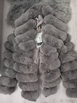 Nádherný nový kabat 2v1 M sivý - 5