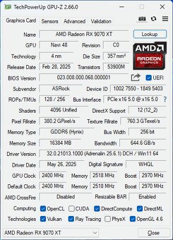 ASROCK Radeon RX 9070 XT Steel Legend 16G - 5