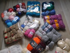 Vlna,ihlice,knihy na štrikovanie, nite na vyšívanie, gumy, - 5