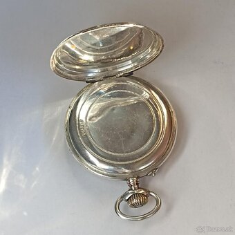 Starožitné pánské stříbrné zdobné kapesní tzv. štýrské hodin - 5