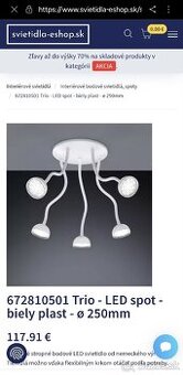 Stropne LED svietidlo Trio - 5
