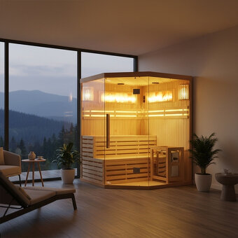 Suchá sauna TAMIZA II s pieckou HARVIA 6 kW pre 4 - 5 osôb s - 5