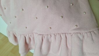 Zateplené ružové šaty s perličkami Reserved, vel. 104 - 5