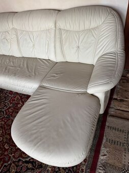 Světlá kožená sedačka do Účka, 4979 - 5