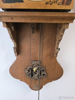 Starožitné nástenné drevene hodiny... - 5