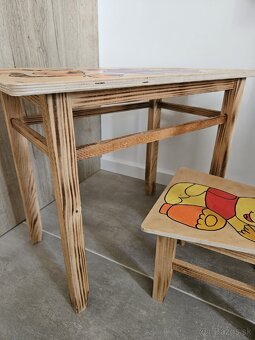 Detsky dreveny stolik so stolickou - 5