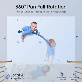 Otočná Wi-Fi kamera/opatrovateľka Symynelec Y3 2K - 5