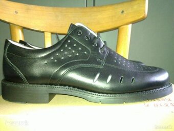 Letná vetraná, obuv, pánske kožené poltopánky letné, BOSP - 5