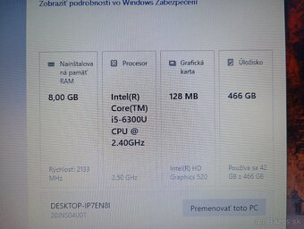 Lenovo Thinkpad T470 + Intel core i5 + 8gb ram + 500gb hdd - 5