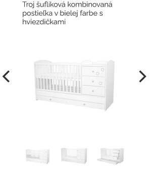 Detská kombinovaná postieľka s prebalovacím pultom - 5